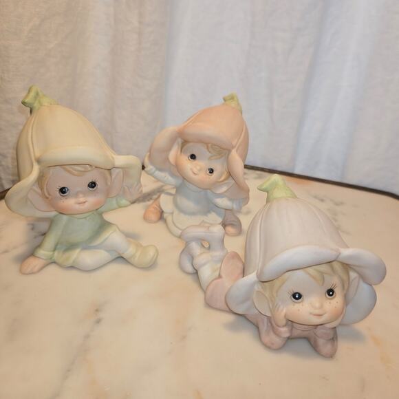Vintage Homco Pastel Pixie Fairy Garden Elves - Picture 5 of 12